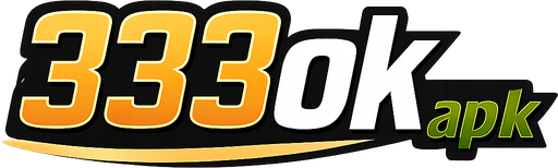 333ok apk logo in pink and blue style